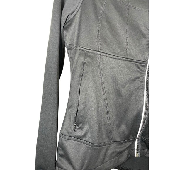 Athleta Twilight Run Jacket Womens S Stretch Zip Thumb Holes Pockets‎ Black - Picture 3 of 13